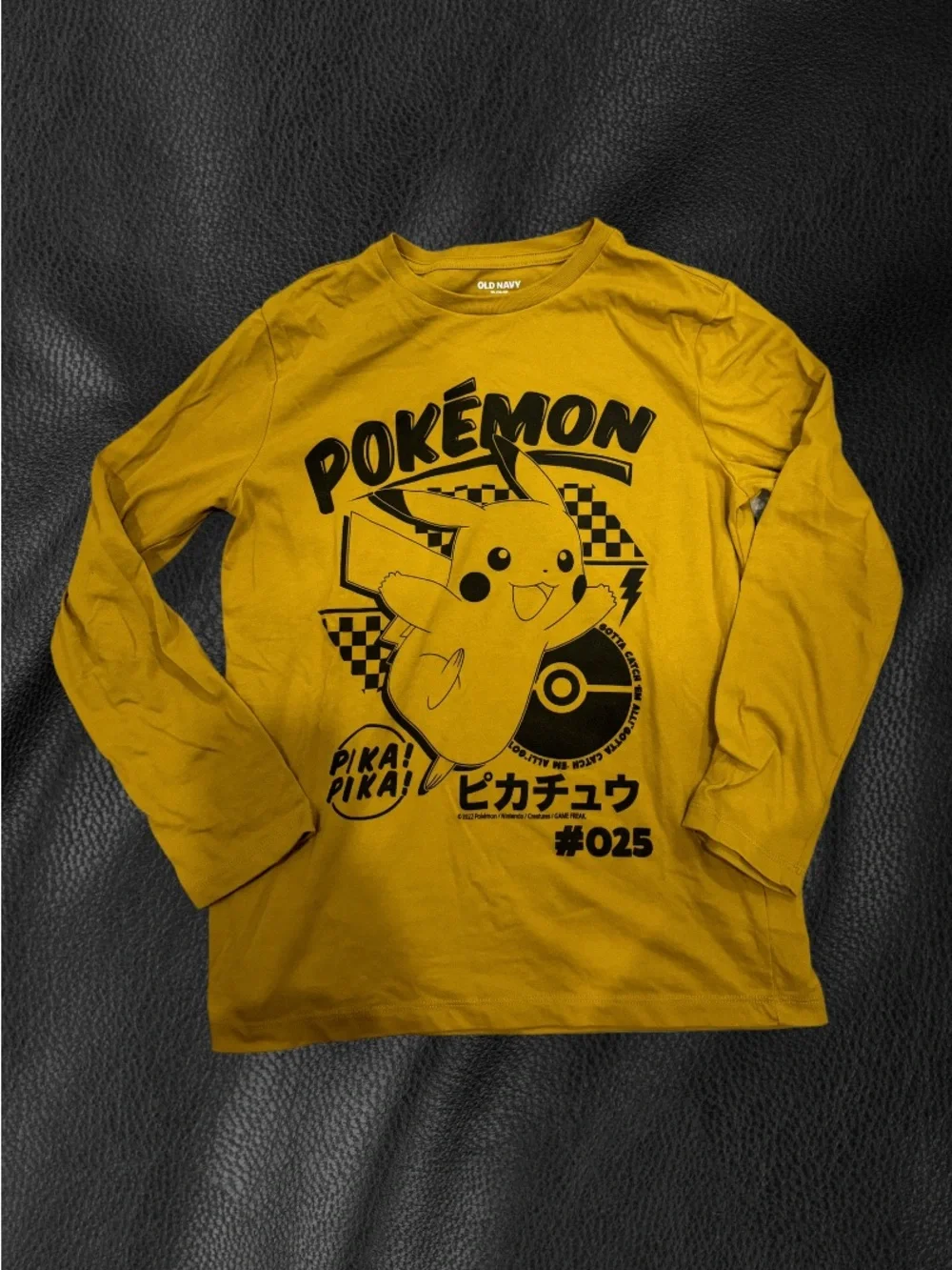Old Navy Kids' Pikachu Long-Sleeve Shirt - Mustard Color